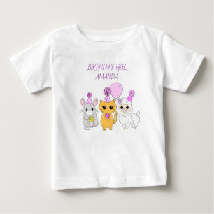 Camiseta Para Bebê Mamã, Kitten e Mouse personalizada de aniversári