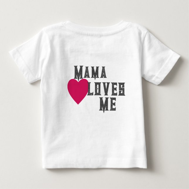 Camiseta Para Bebê Mama Loves (Verso)