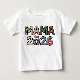 Camiseta Para Bebê Mama Personalizado 2026 Pés de Bebê Falso Lembranç