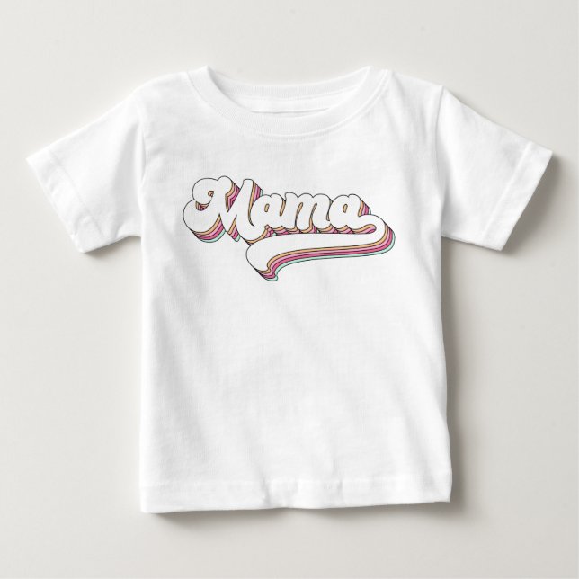 Camiseta Para Bebê Mama Retrô (Frente)