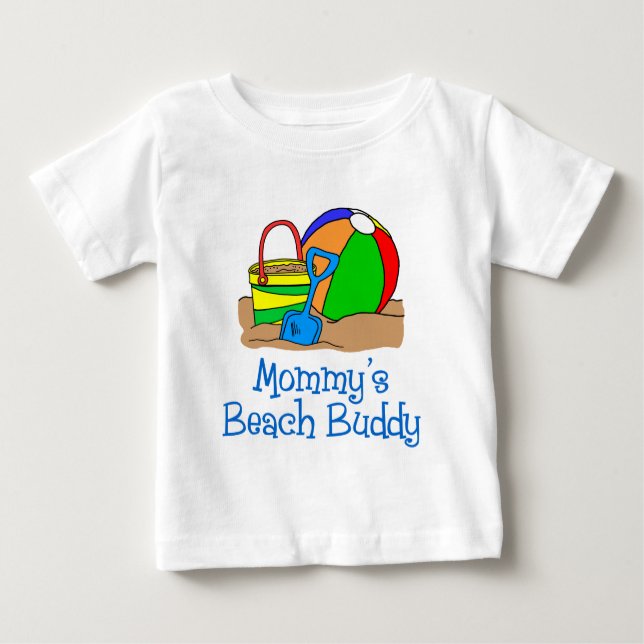 Camiseta Para Bebê Mamãe Beach Buddy (Frente)