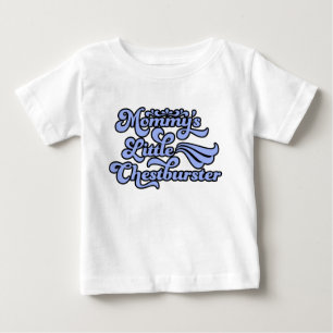 Camiseta Para Bebê Mamãe Chestburster, Azul no Estilo 70