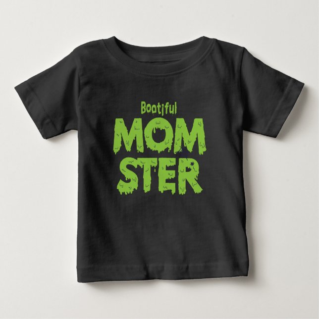Camiseta Para Bebê Mamãe Dia de as Bruxas engraçado de Momster Bootic (Frente)
