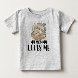 Camiseta Para Bebê Mamãe e Bebê, Minha Mamãe me ama tropical