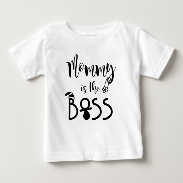 Camiseta Para Bebê Mamãe é engraçado para o chefe (Frente)