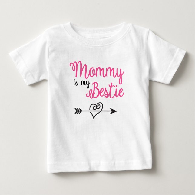 Camiseta Para Bebê Mamãe É Minha Melhor Amiga (Frente)