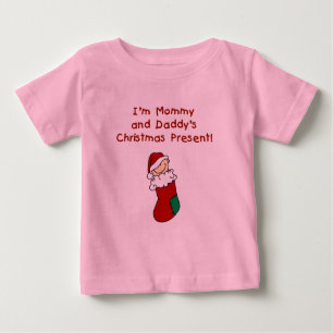 Camiseta Para Bebê Mamãe e Pai presente de Natal