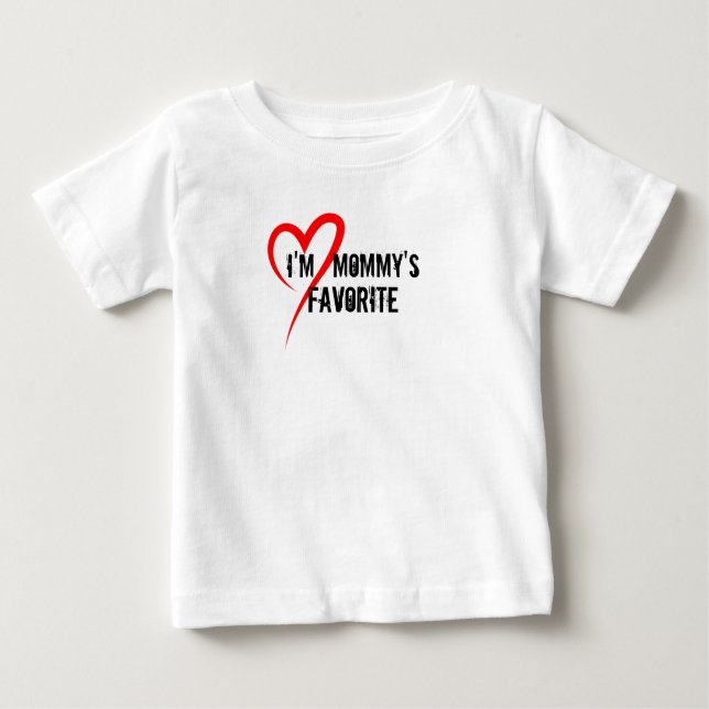 Camiseta Para Bebê Mamãe Engraçado Favorito, Toddler Shirt Kids Tee (Frente)