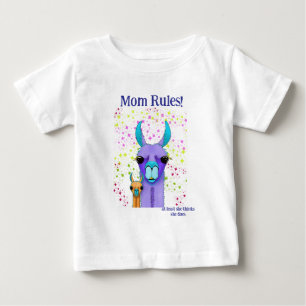 Camiseta Para Bebê Mamãe governa Mamã Lama &