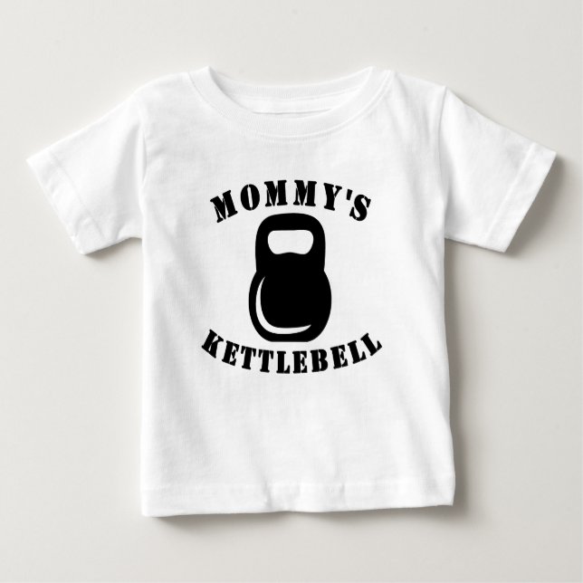 Camiseta Para Bebê Mamãe Kettlebell (Frente)