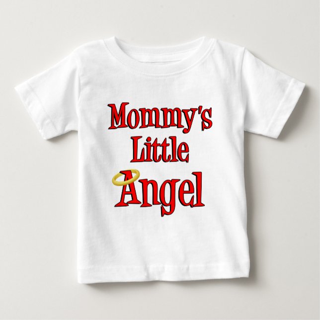 Camiseta Para Bebê Mamãe Little Angel (Frente)