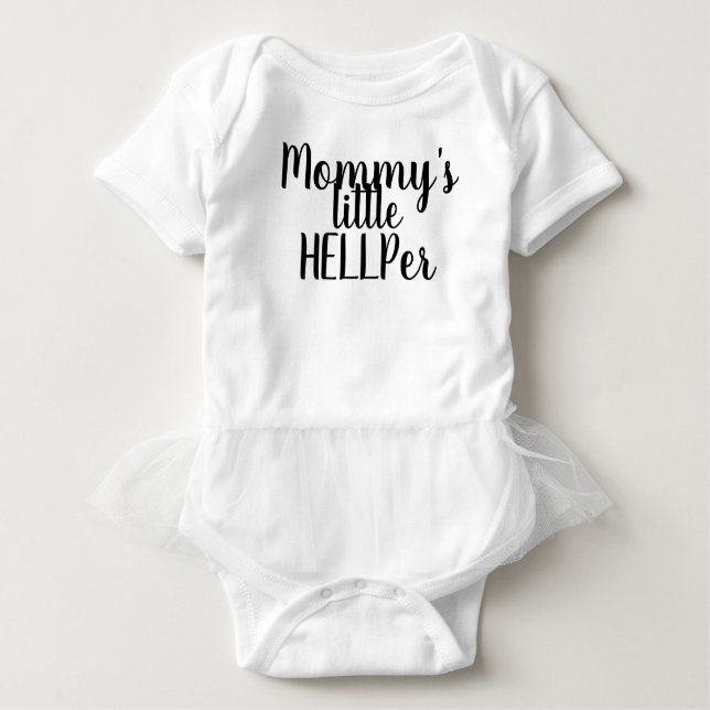 Camiseta Para Bebê Mamãe Little HELLP (Frente)