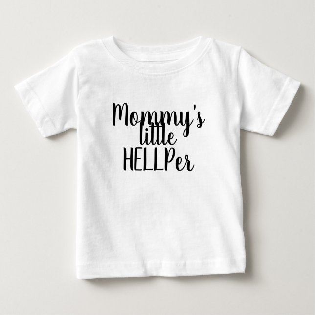 Camiseta Para Bebê Mamãe Little HELLP (Frente)