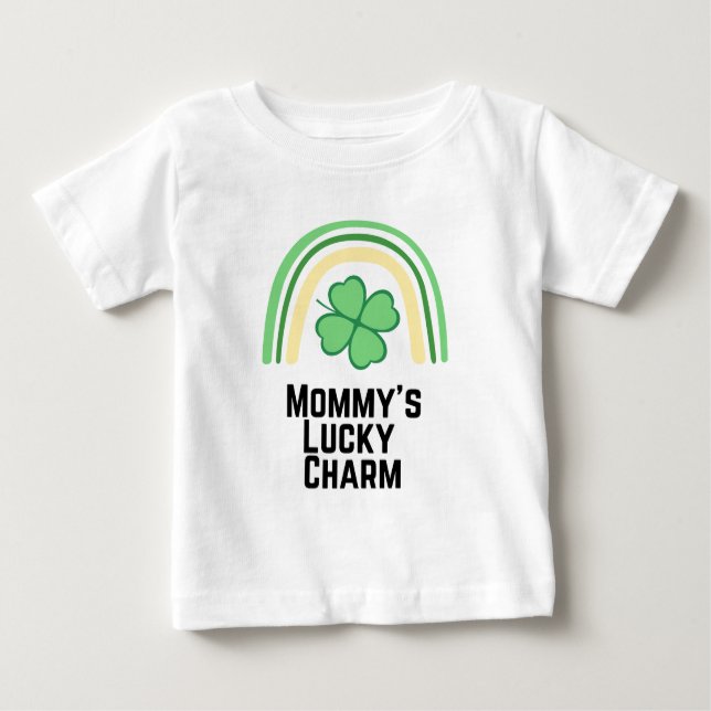 Camiseta Para Bebê Mamãe Luck Charm (Frente)