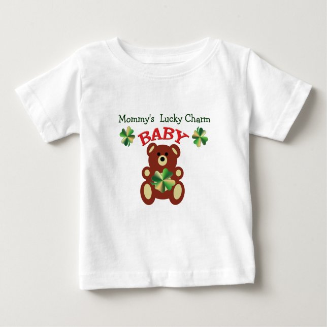 Camiseta Para Bebê Mamãe Lucky Charm (Frente)