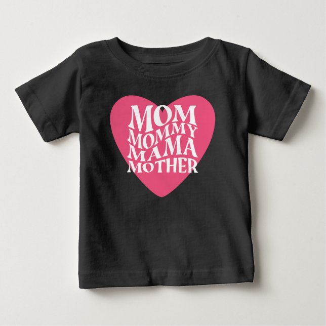 Camiseta Para Bebê Mamãe mamãe mãe mãe  (Frente)