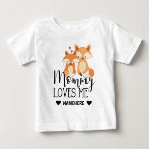 Camiseta Para Bebê Mamãe me ama - raposa