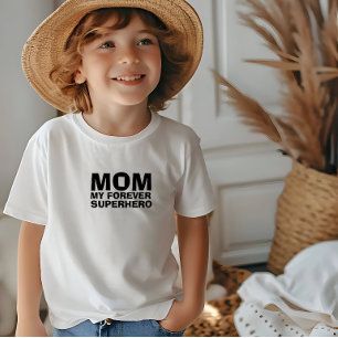 Camiseta Para Bebê Mamãe Meu Super-Herói Para Sempre