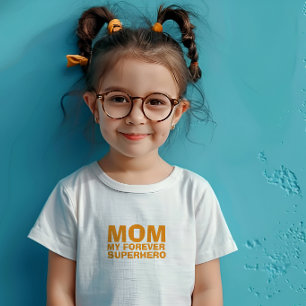 Camiseta Para Bebê Mamãe Meu Super-Herói Para Sempre laranja