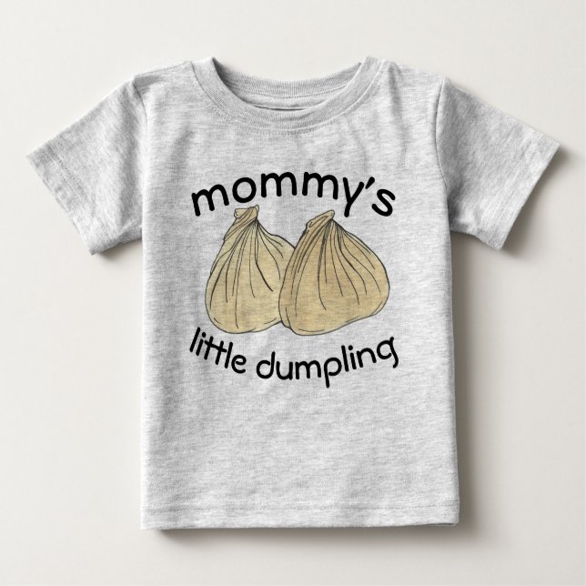 Camiseta Para Bebê MAMÃE MÚLTIPLO DE DUMPLING Comida chinesa Shumai (Frente)