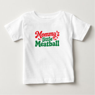 Camiseta Para Bebê Mamãe Pequena Almôndega Bebê Italiano Toddler