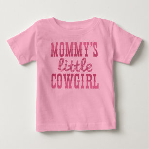 Camiseta Para Bebê Mamãe Pequena Cowgirl