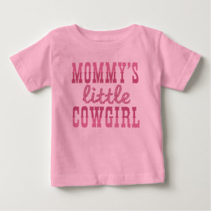 Camiseta Para Bebê Mamãe Pequena Cowgirl