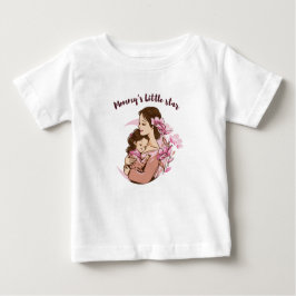 Camiseta Para Bebê Mamãe Pequena Estrela