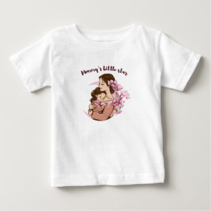 Camiseta Para Bebê Mamãe Pequena Estrela