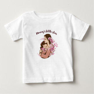 Camiseta Para Bebê Mamãe Pequena Estrela