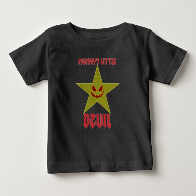 Camiseta Para Bebê Mamãe pequeno diabo (Frente)
