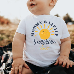 Camiseta Para Bebê Mamãe Pequeno Sol Costurado, Donativo Engraçado