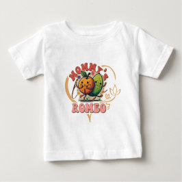 Camiseta Para Bebê mamãe romeo adorável T-Shirt