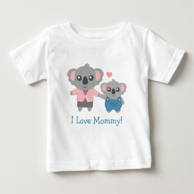 Camiseta Para Bebê Mamães bonitos e criança do urso de Koala (Frente)