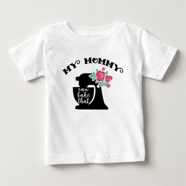Camiseta Para Bebê Mamães de panificação, unisex (Frente)