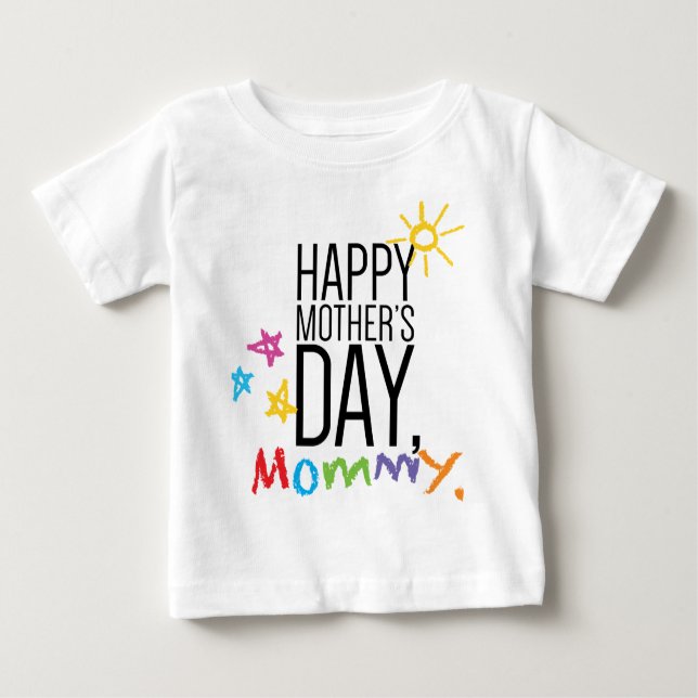 Camiseta Para Bebê Mamães Dias de as mães felizes (Frente)