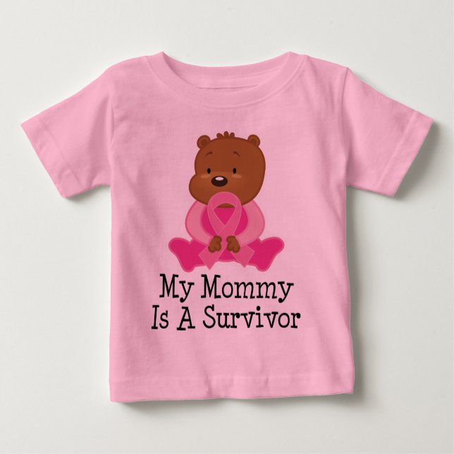 Camiseta Para Bebê Mamães do sobrevivente do cancro da mama (Frente)