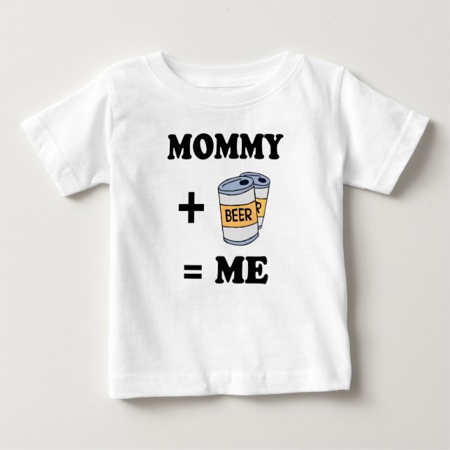 Camiseta Para Bebê Mamães mais o t-shirt da cerveja (Frente)