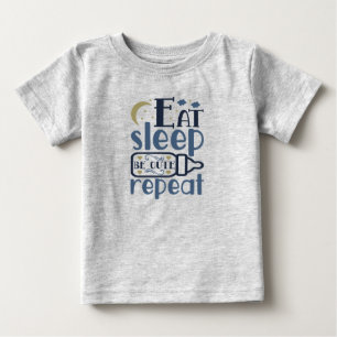 Camiseta Para Bebê Mamar Dormir Ser Fofo Repetir Mamadeira