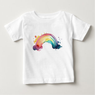 Camiseta Para Bebê Mancha do arco-íris