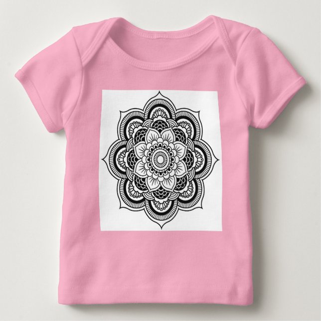 Camiseta Para Bebê Mandala (Frente)