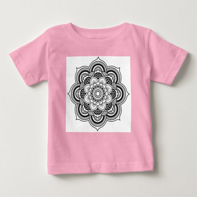 Camiseta Para Bebê Mandala (Frente)