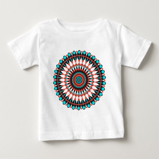 Camiseta Para Bebê Mandala Americana Nativa (Frente)