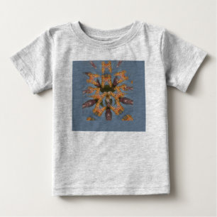 Camiseta Para Bebê Mandala de Girafa Kaleidoscópio: Arte Abstrata de