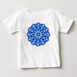 Camiseta Para Bebê Mandala em azul