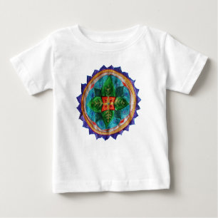 Camiseta Para Bebê Mandala Positiva Baby Fine Jersey T-Shirt, Branco