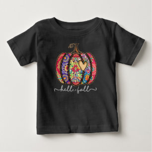 Camiseta Para Bebê Mandala Pumpkin Halloween