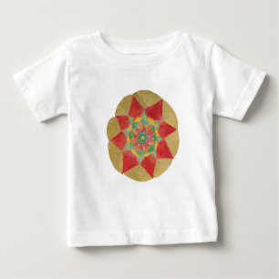 Camiseta Para Bebê Mandala Star Toddler Ruffle Tee, Branco