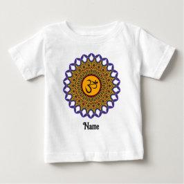 Camiseta Para Bebê Mandala Yoga Om Peacock Espiritual Personalizado