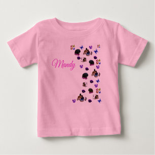 Camiseta Para Bebê Mandy, Name, Com Porcos E Picos De Guiné,